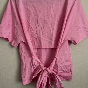 Target Pink Short Sleeve Tie-Back Top